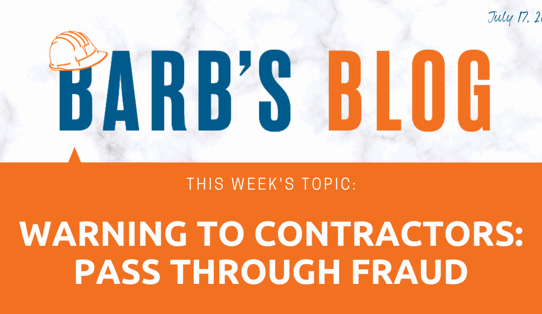 Warning to Contractors: Pass Through Fraud